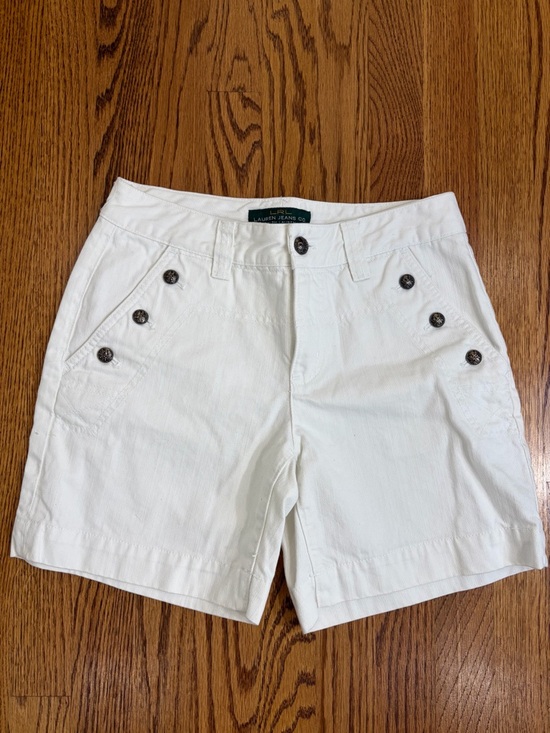 Lauren Ralph Lauren Pants - Lauren Jeans Co. White High-Waist Sailor-Button 6" Bermuda Shorts